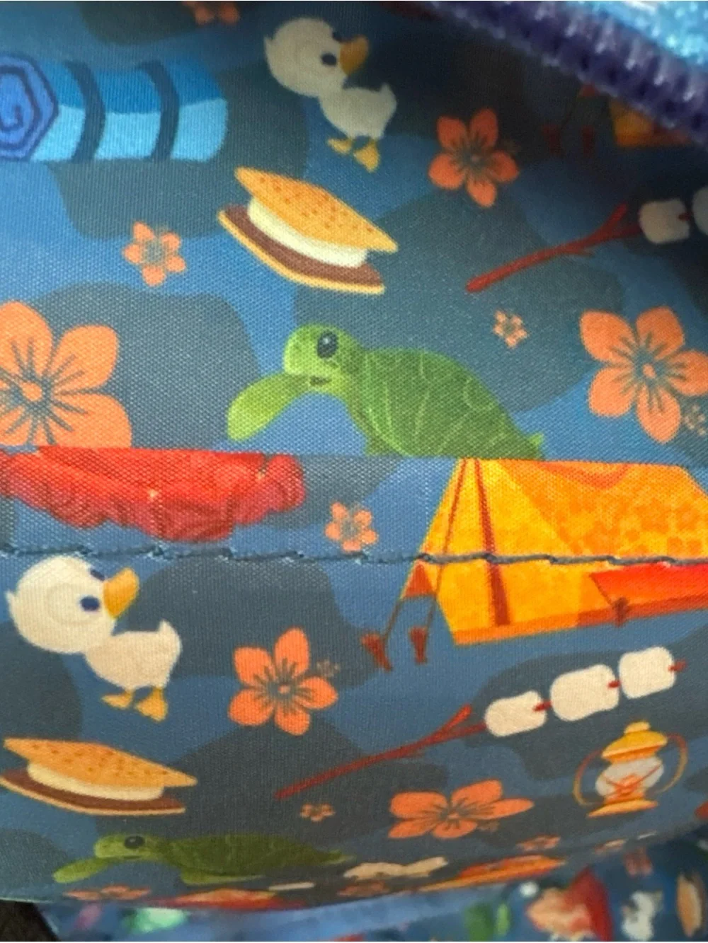 Loungefly Disney Stitch Camping Cuties AOP Nylon Square Kids Mini Backpack NWT